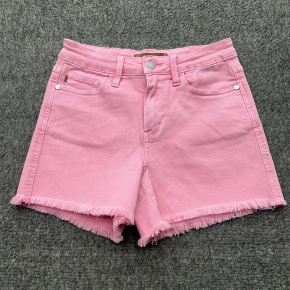 Judy Blue Pants - Judy Blue Jean Shorts Womens S Pink Cut Off Everyday Stretch Denim Garment Dyed